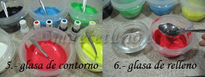 Colores y tipos de glasa