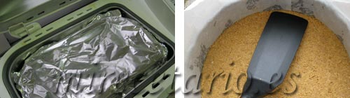 la panificadora y la base de galletas