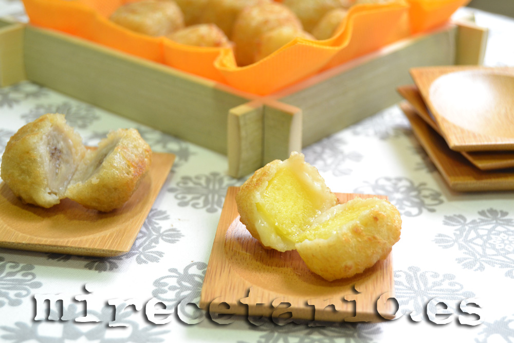 Platano y piña frita, un postre diferente.