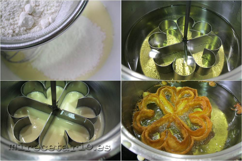 Paso a paso de la elaboración de las flores fritas Paso a paso de la elaboración de las flores fritas