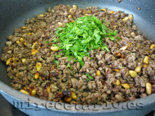 El relleno a punto