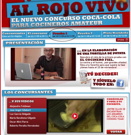 Prueba 1 del Concurso Coca-Cola al Rojo Vivo