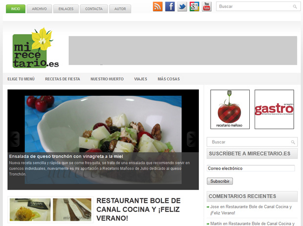 Presentación del nuevo mirecetario.es diseño 2012