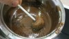 Baño de chocolate fundido.