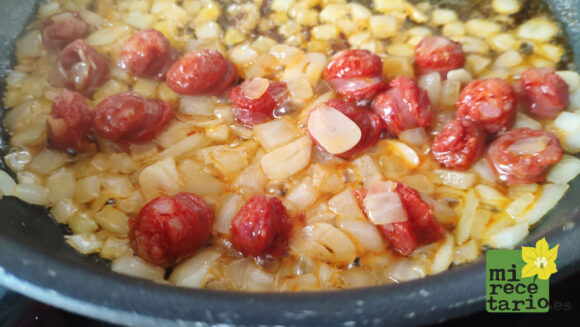 El sofrito para las lentejas
